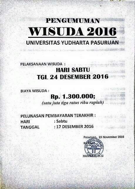 Pelaksanaan & Pembayaran Wisuda