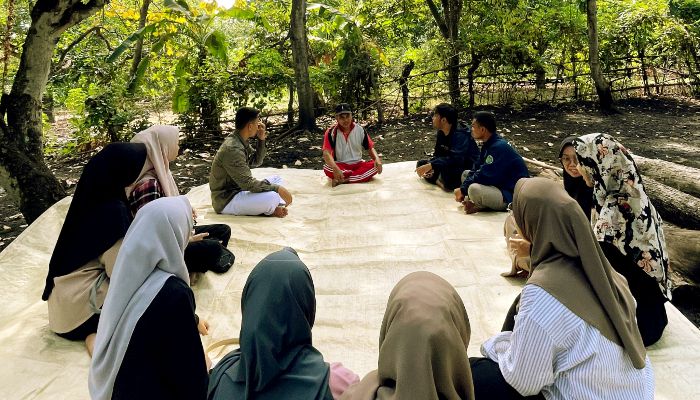Bersama Petani Desa Wonokerto, Mahasiswa KKN Pelajari Perawatan Tanaman Mangga