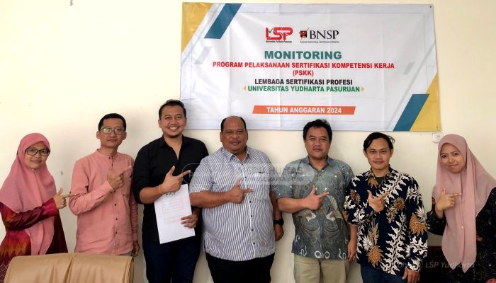 Monev Pelaksanaan Sertifikasi Prosesi (PSKK) TA 2024 oleh BNSP di LSP Universitas Yudharta Pasuruan