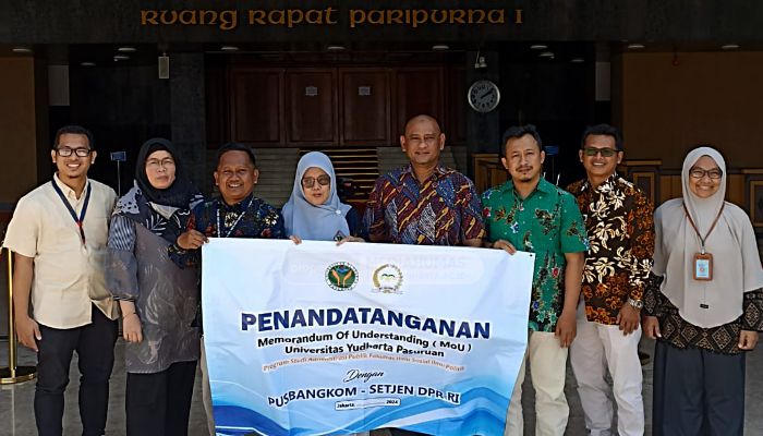 Perluas Jaringan Mitra Kerjasama, Administrasi Publik Universitas Yudharta Pasuruan Gandeng Pusbangkom Setjen DPR RI