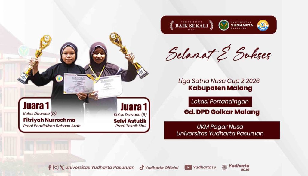Dua Mahasiswa Universitas Yudharta Pasuruan Raih Juara 1 Pencak Silat Satria Nusa 2 Championship 2026